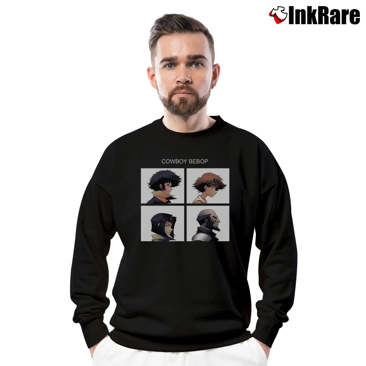 Men’s Cowboy Bebop Demon Days Crewneck Sweatshirt in black | Cozy Fabric, Clean Style