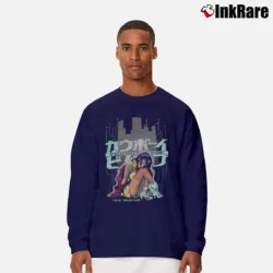 Men’s Cowboy Bebop Faye Valentine Anime Long-Sleeve Shirt in navy | Sleek, Lightweight, Year-Round Wear