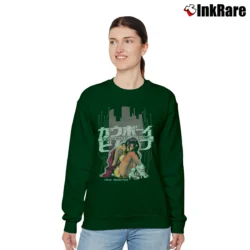 Women’s Cowboy Bebop Faye Valentine Anime Relaxed Sweatshirt in forest green | Soft, Laid-Back Vibe