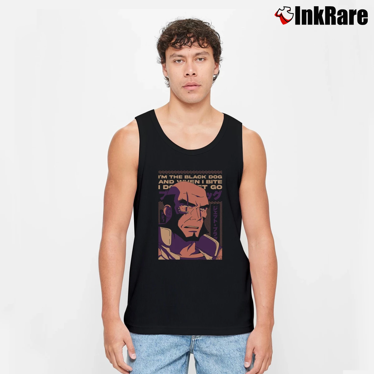 Men’s Cowboy Bebop Jet Black Tank Top in black | Breathable, Active-Friendly Design