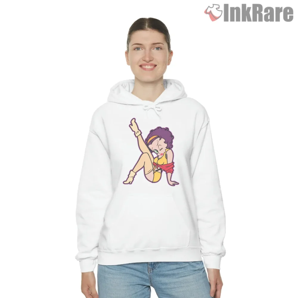 Cowgirl Betty Boop Sunset Western Shirt on white hoodie for women graphic tee