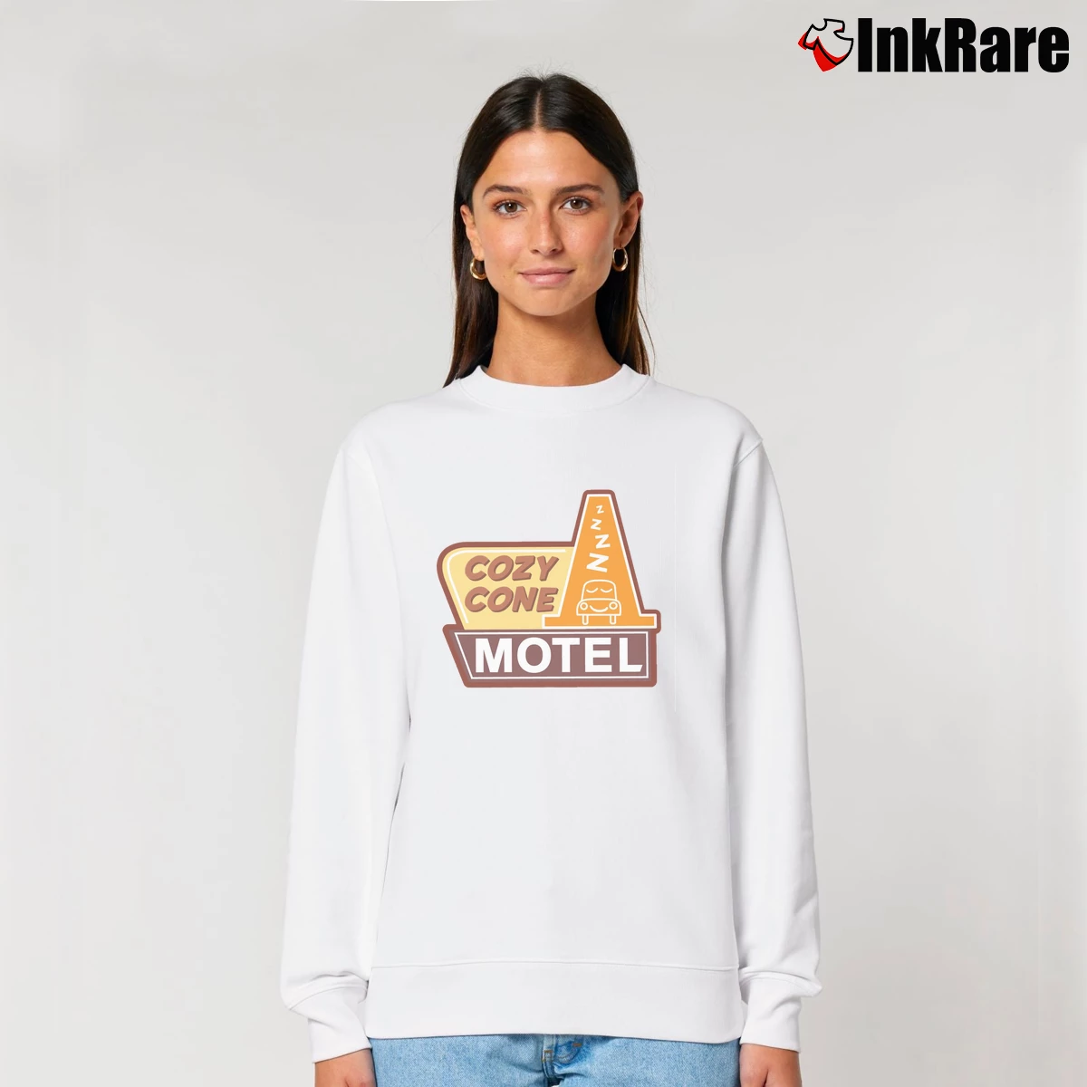 Cozy Cone Motel Women’s Relaxed Sweatshirt in white – Cozy Casual Women’s Cozy Cone Motel Relaxed Sweatshirt in white | Soft, Laid-Back Vibe