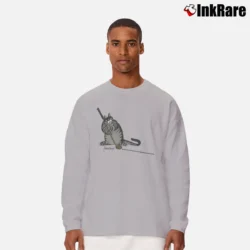 Men’s Crazy Cat Golf Cartoon Long-Sleeve Shirt in sport grey | Sleek, Lightweight, Year-Round Wear