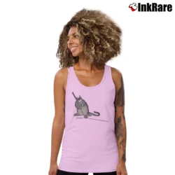 Women’s Crazy Cat Golf Cartoon Tank Top in light pink | Lightweight, Movement-Friendly