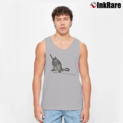 Men’s Crazy Cat Golf Cartoon Tank Top in sport grey | Breathable, Active-Friendly Design