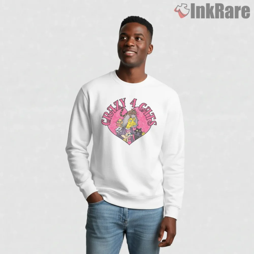 Crazy For Cats Eleanor Simpsons Heart Cartoon Shirt on graphic shirt for men graphic tee