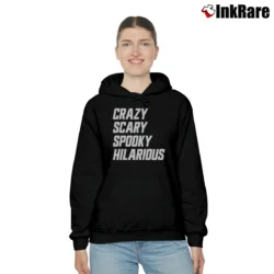 Women’s Crazy Scary Spooky Hilarious Cozy Hoodie in black | Warm, Structured, Stylish