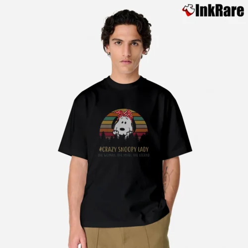 Crazy Snoopy Lady The Woman The Myth The Legend Men’s Classic Tee in black – Premium Comfort Men’s Crazy Snoopy Lady The Woman The Myth The Legend Classic T-Shirt in black | Soft, Breathable Everyday Wear