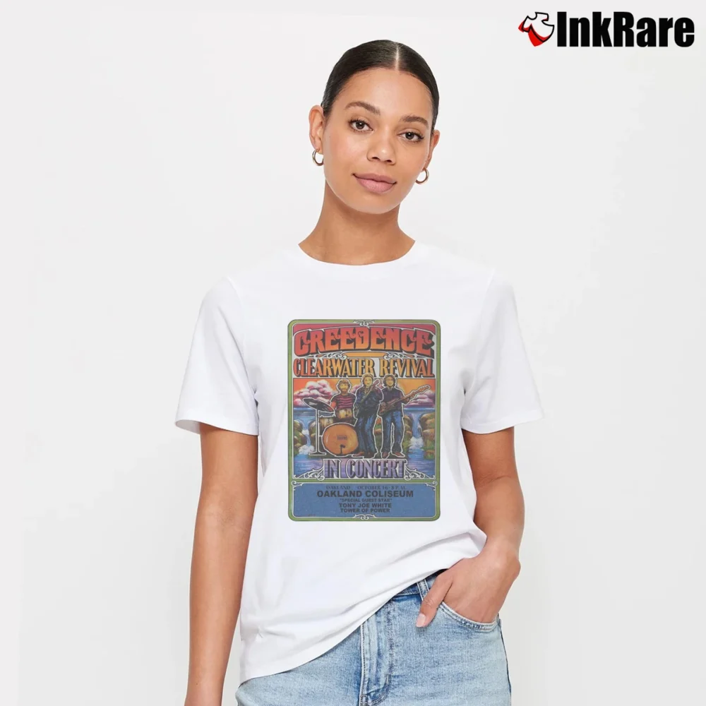 Women’s Creedence Clearwater Revival In Concert Signature T-Shirt in white | Soft, Flattering Fit