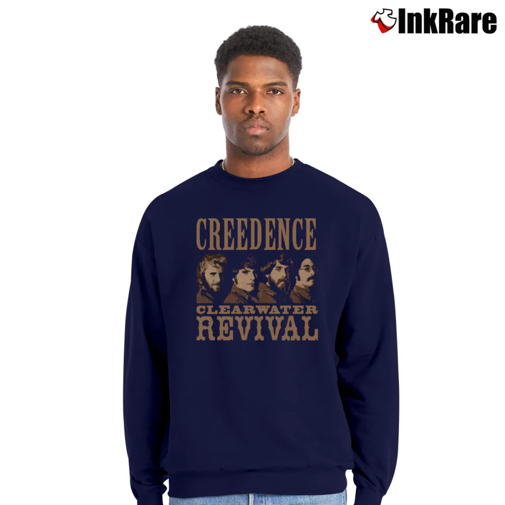 Men’s Creedence Clearwater Revival Crewneck Sweatshirt in navy | Cozy Fabric, Clean Style