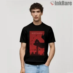 Crimson Skyline Dark Knight Watches Shirt on black short sleeve shirt for men graphic tee