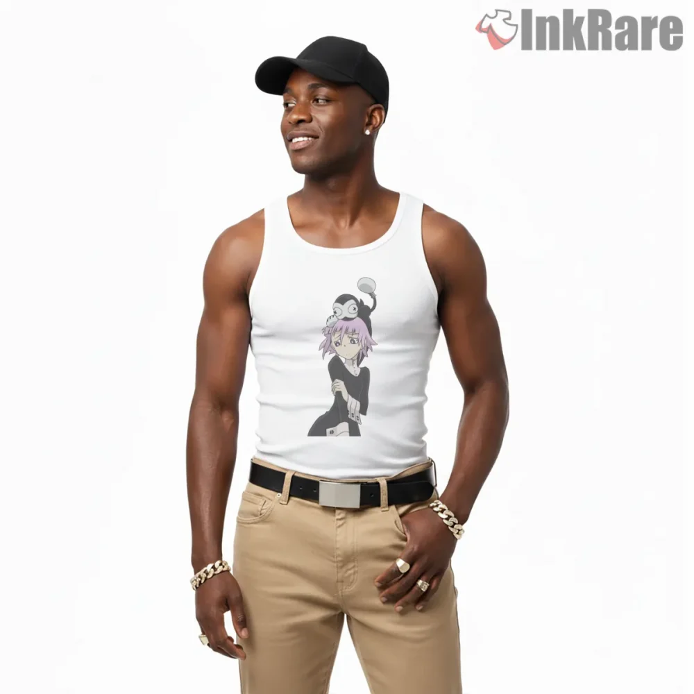 Crona Cute Minimal Anime Character Soft Style Shirt on white tank top for men graphic tee