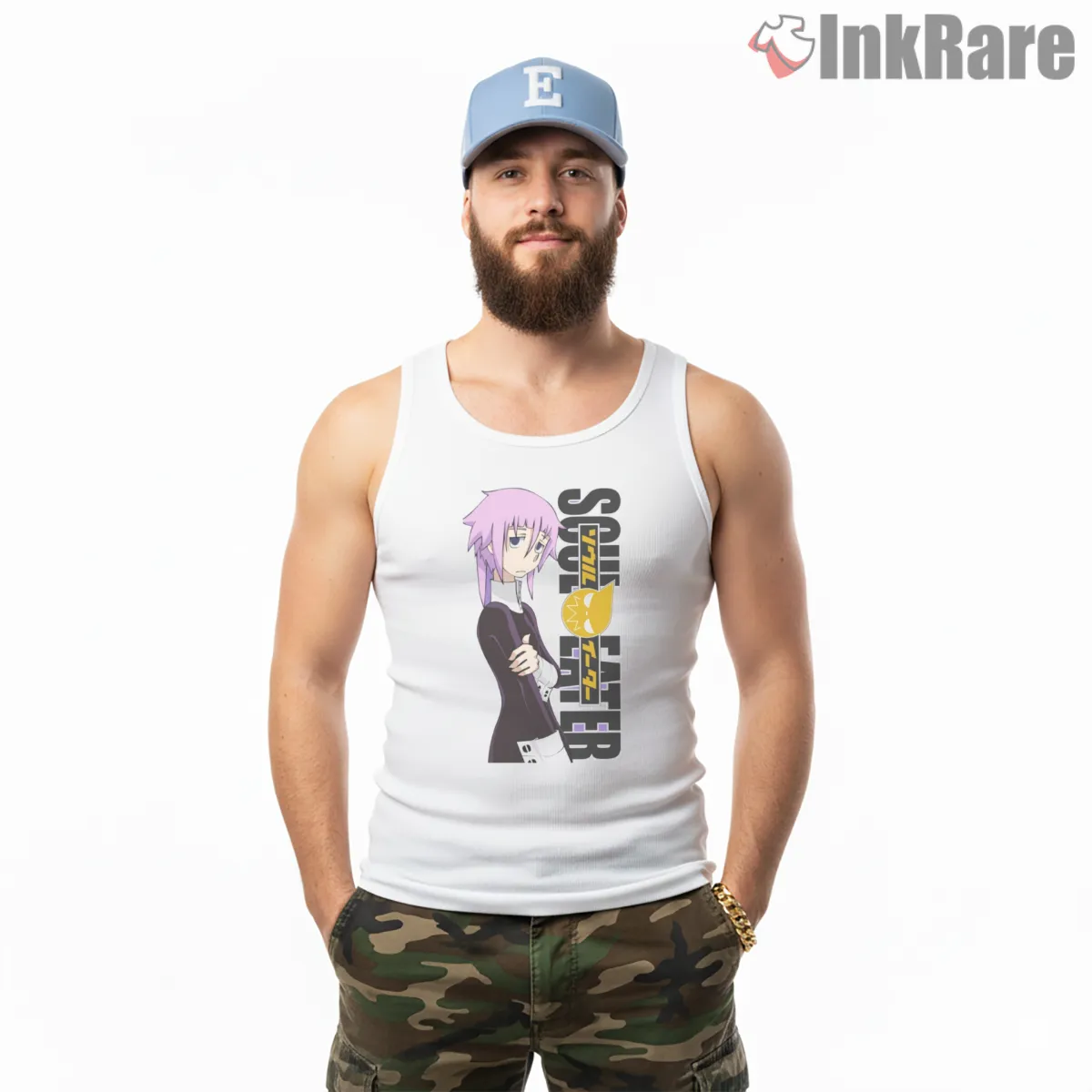 Crona Quiet Anime Portrait Minimal Aesthetic Shirt on white tank top for men graphic tee