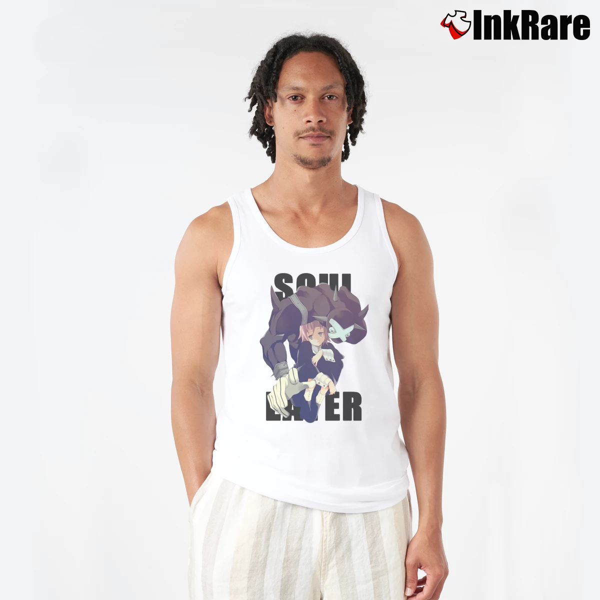 Men’s Crona Soul Eater Tank Top in white | Breathable, Active-Friendly Design