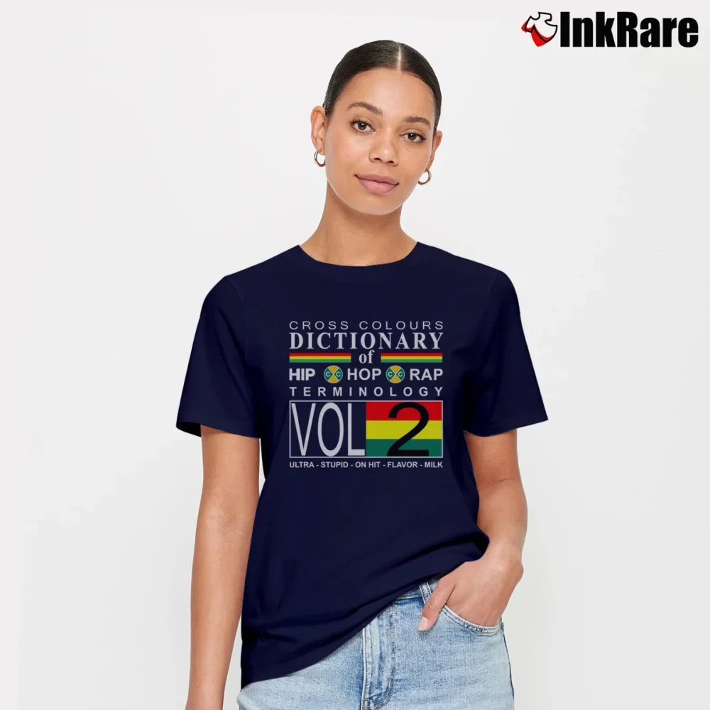 Women’s Cross Colours Hip Hop Dictionary Graphic Signature T-Shirt in navy | Soft, Flattering Fit