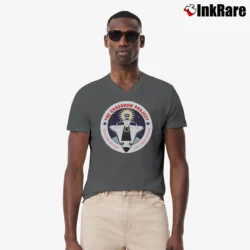 Men’s Crossbow Project Graphic Design V-Neck Tee in charcoal | Sharp, Breathable, Everyday Staple