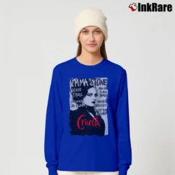 Women’s Cruella Estella Miller Cruella De Vil Disney Emma Stone Movie Long-Sleeve Top in royal blue | Sleek, Versatile, All-Season