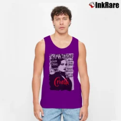 Men’s Cruella Estella Miller Cruella De Vil Disney Emma Stone Movie Tank Top in purple | Breathable, Active-Friendly Design