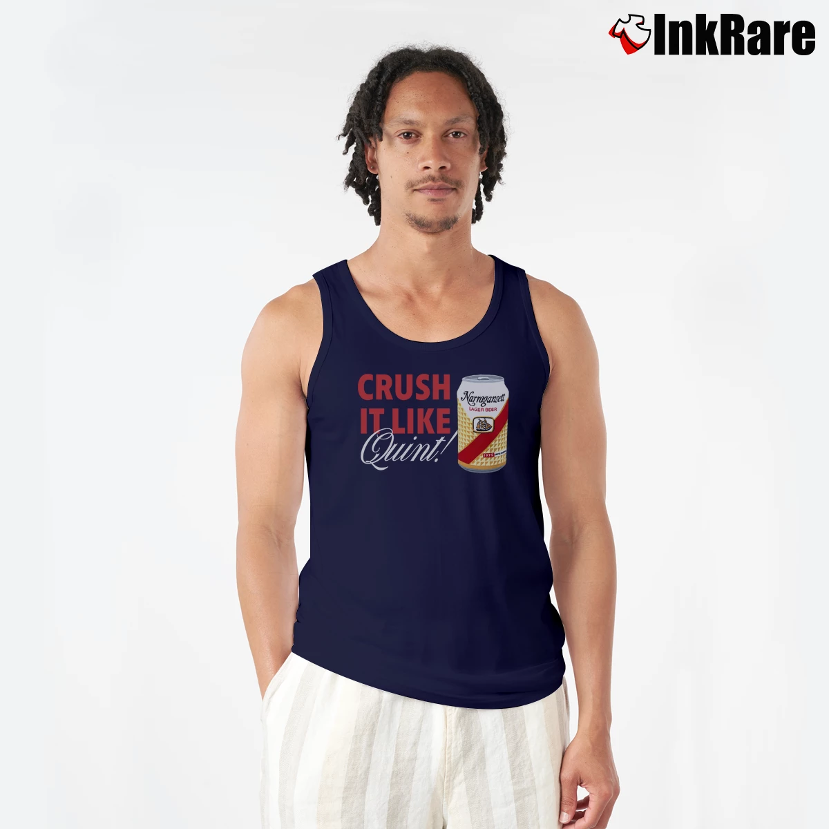 Crush It Like Quint Men’s Performance Tank in navy – Lightweight Comfort Men’s Crush It Like Quint Tank Top in navy | Breathable, Active-Friendly Design