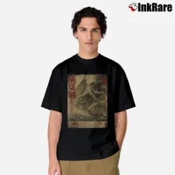 Men’s Cthulhu Kraken Vintage Japanese Sea Monster Classic T-Shirt in black | Soft, Breathable Everyday Wear