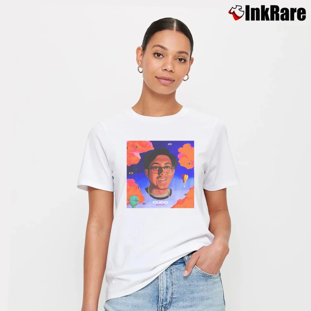 Women’s Cuco Para Mi Album Cover Artwork Signature T-Shirt in white | Soft, Flattering Fit