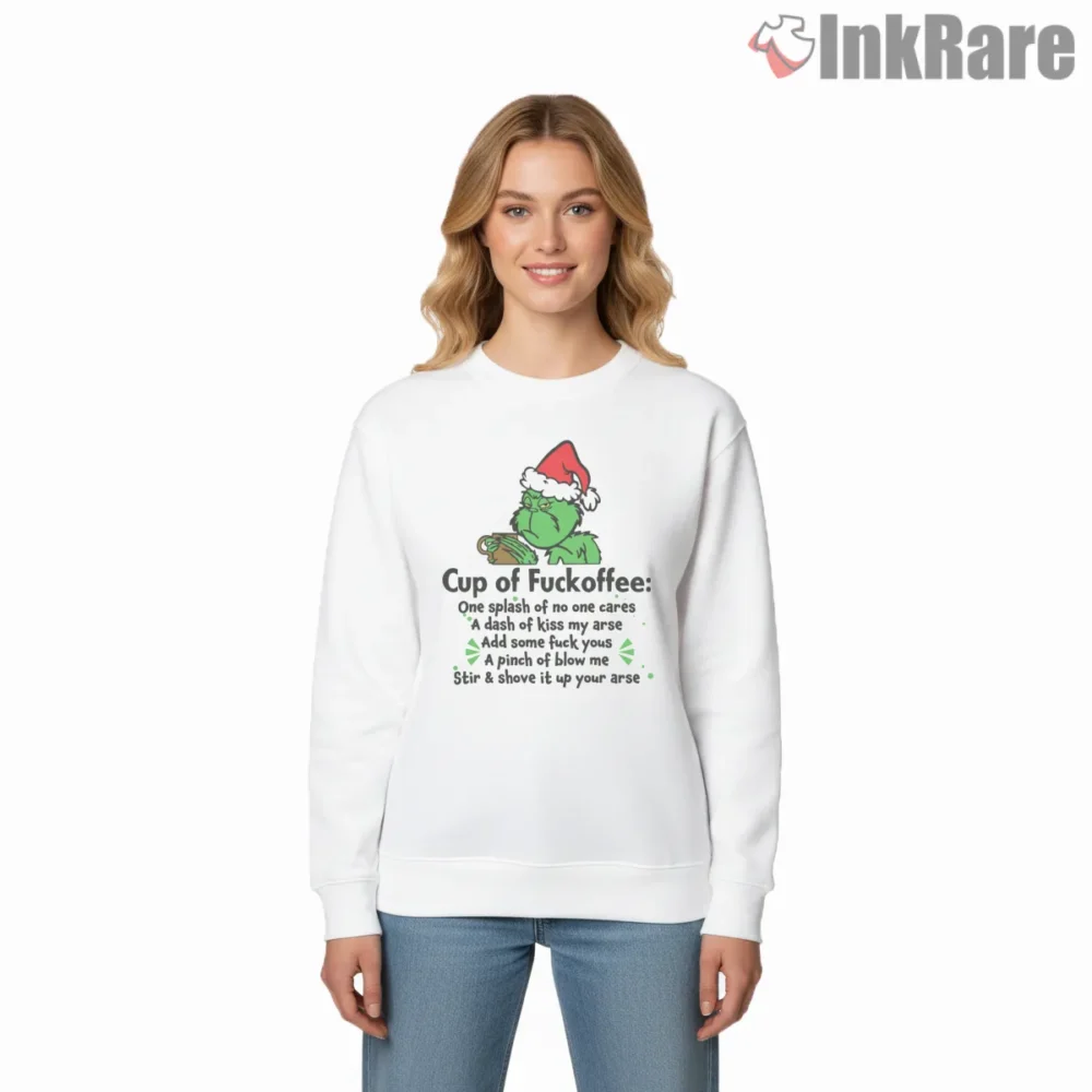 Cup Of Sarcastic Grinch Coffee Recipe Shirt on graphic shirt for women graphic tee