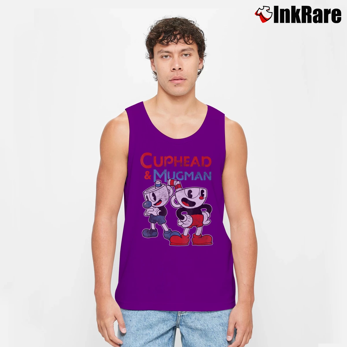 Cuphead And Mugman Men’s Performance Tank in purple – Lightweight Comfort Men’s Cuphead And Mugman Tank Top in purple | Breathable, Active-Friendly Design