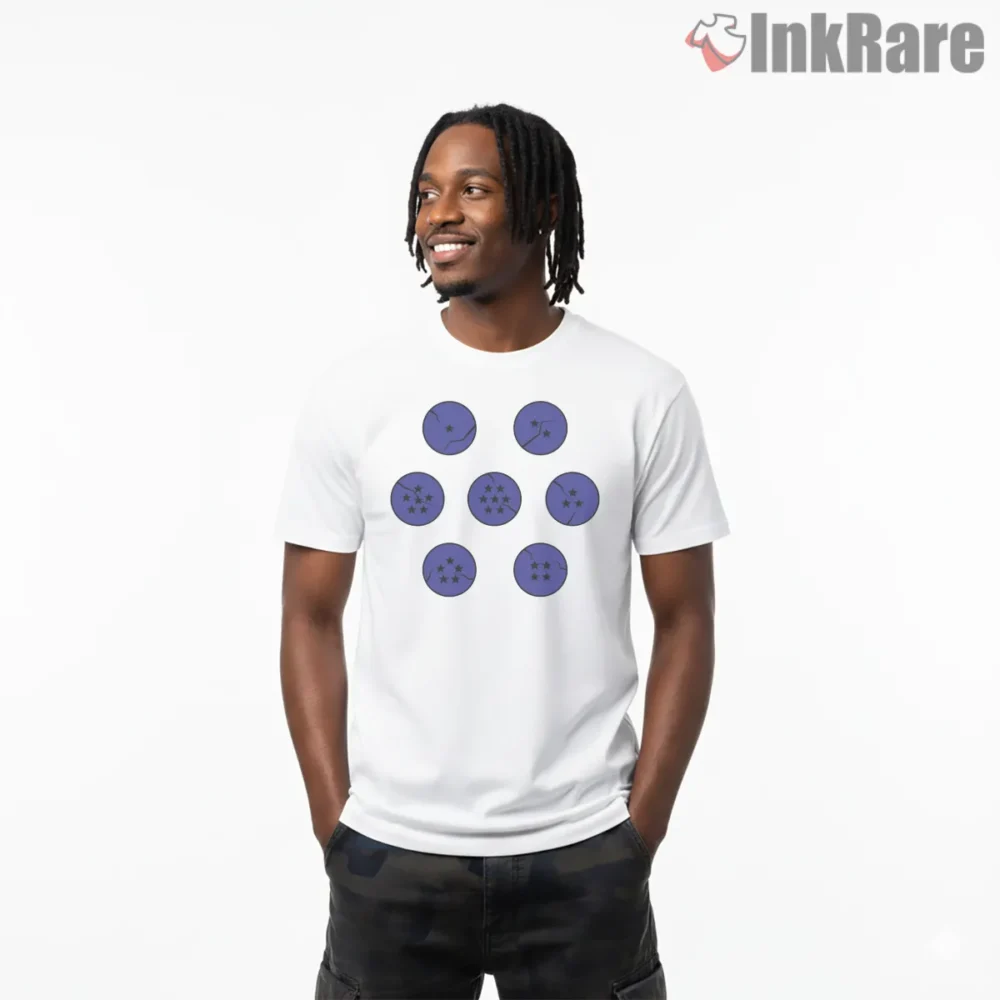 Cursed Dragon Orbs Cosmic Pattern Shirt on white short sleeve shirt for men graphic tee