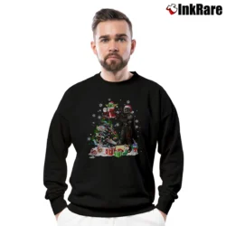 Men’s Cute Baby Yoda Mandalorian Christmas Star Wars Crewneck Sweatshirt in black | Cozy Fabric, Clean Style