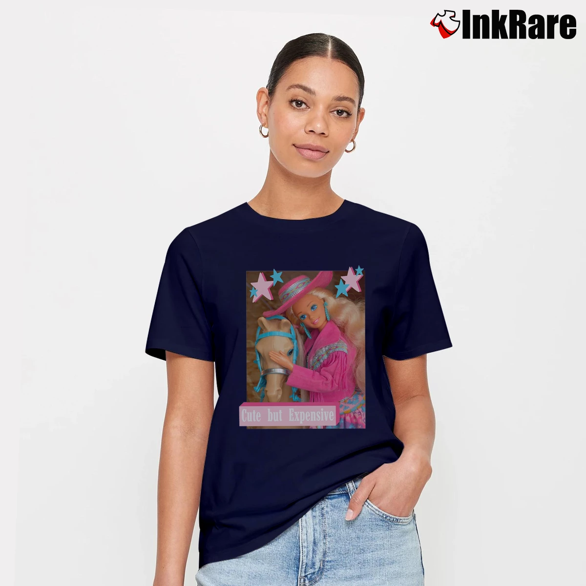 Women’s Cute But Expensive Barbie T-Shirt in navy | Soft, Flattering Fit