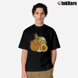 Men’s Cute Kawaii Pineapple Avocado Classic T-Shirt in black | Soft, Breathable Everyday Wear