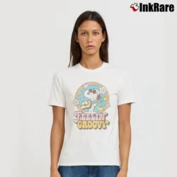 Women’s cute snoopy and woodstock feelin' groovy T-Shirt in white | Soft, Flattering Fit