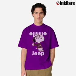 Men’s Cute Snoopy With Jeep Classic T-Shirt in purple | Soft, Breathable Everyday Wear