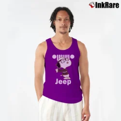 Men’s Cute Snoopy With Jeep Tank Top in purple | Breathable, Active-Friendly Design