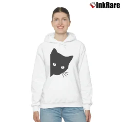Women’s Cute Spy Cat Cat Mom Funny Graphic Cozy Hoodie in white | Warm, Structured, Stylish