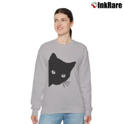 Women’s Cute Spy Cat Cat Mom Funny Graphic Relaxed Sweatshirt in sport grey | Soft, Laid-Back Vibe