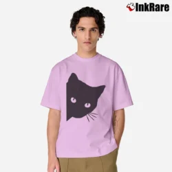 Men’s Cute Spy Cat Cat Mom Funny Graphic Classic T-Shirt in light pink | Soft, Breathable Everyday Wear