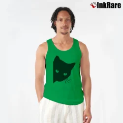 Men’s Cute Spy Cat Cat Mom Funny Graphic Tank Top in irish green | Breathable, Active-Friendly Design