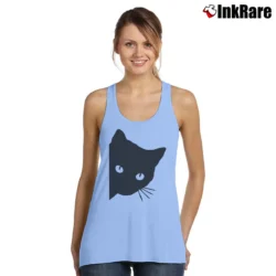 Women’s Cute Spy Cat Cat Mom Funny Graphic Tank Top in light blue | Lightweight, Movement-Friendly