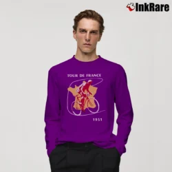 Men’s Cycling Tour de France Vintage for Bike Racing Fans Long-Sleeve Shirt in purple | Sleek, Lightweight, Year-Round Wear