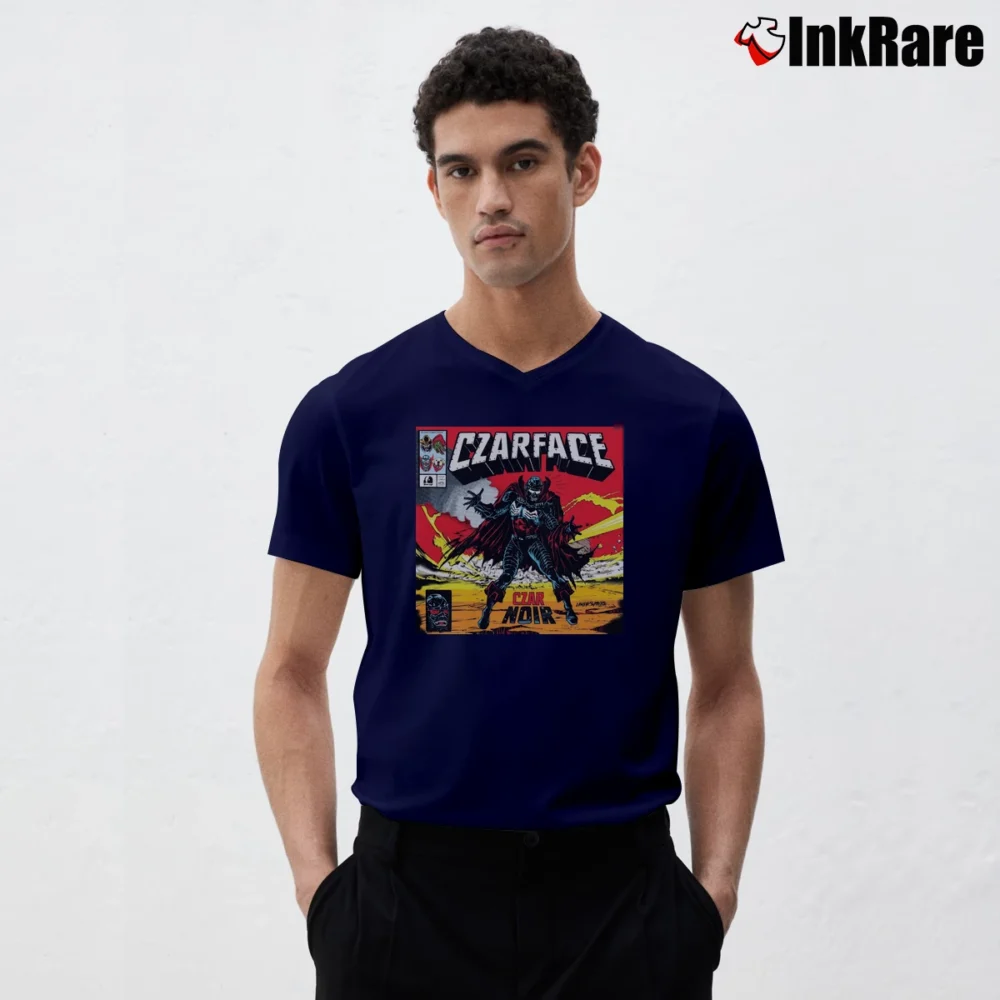 Men’s Czarface Czar Noir V-Neck Tee in navy | Sharp, Breathable, Everyday Staple