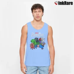 Men’s Dachshund Avengers Marvel Comic Parody Tank Top in light blue | Breathable, Active-Friendly Design