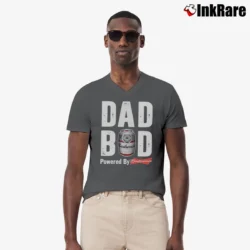 Men’s Dad Bod Powered By Budweiser V-Neck Tee in charcoal | Sharp, Breathable, Everyday Staple