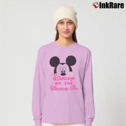 Women’s Dad Of The Birthday Girl Mickey Mouse Family Party Long-Sleeve Top in light pink | Sleek, Versatile, All-Season