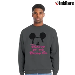 Men’s Dad Of The Birthday Girl Mickey Mouse Family Party Crewneck Sweatshirt in charcoal | Cozy Fabric, Clean Style