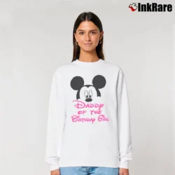 Women’s Dad Of The Birthday Girl Mickey Mouse Family Party Relaxed Sweatshirt in white | Soft, Laid-Back Vibe