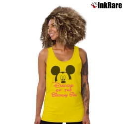 Women’s Dad Of The Birthday Girl Mickey Mouse Family Party Tank Top in yellow | Lightweight, Movement-Friendly