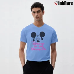 Men’s Dad Of The Birthday Girl Mickey Mouse Family Party V-Neck Tee in light blue | Sharp, Breathable, Everyday Staple