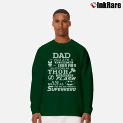 Men’s Daddy Favorite Superhero Marvel Avengers Long-Sleeve Shirt in forest green | Sleek, Lightweight, Year-Round Wear