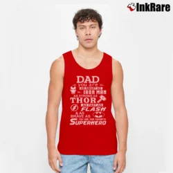 Men’s Daddy Favorite Superhero Marvel Avengers Tank Top in red | Breathable, Active-Friendly Design